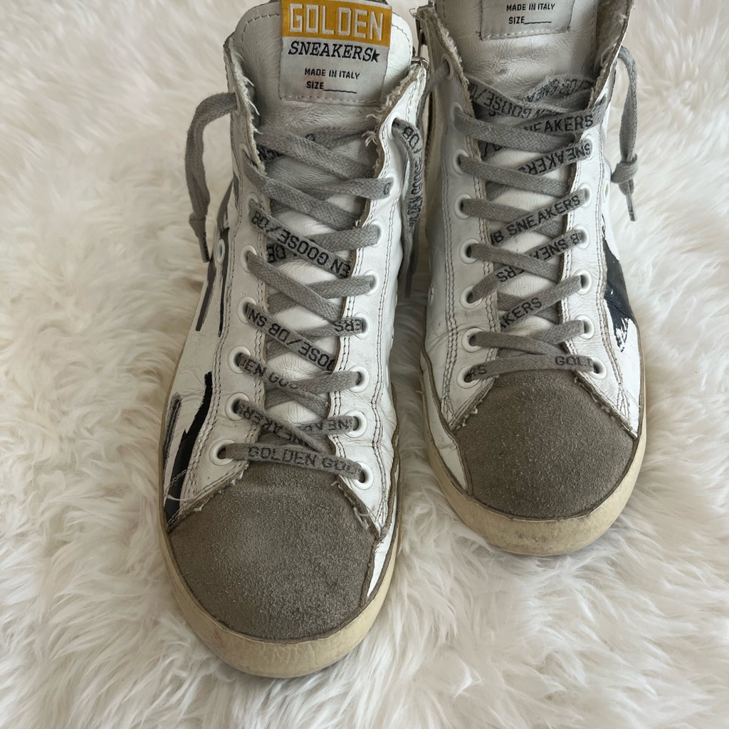 Golden Goose White Flag Francy High-Top Sneakers - Size 36